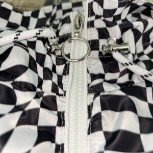 Black and white pullover windbreaker